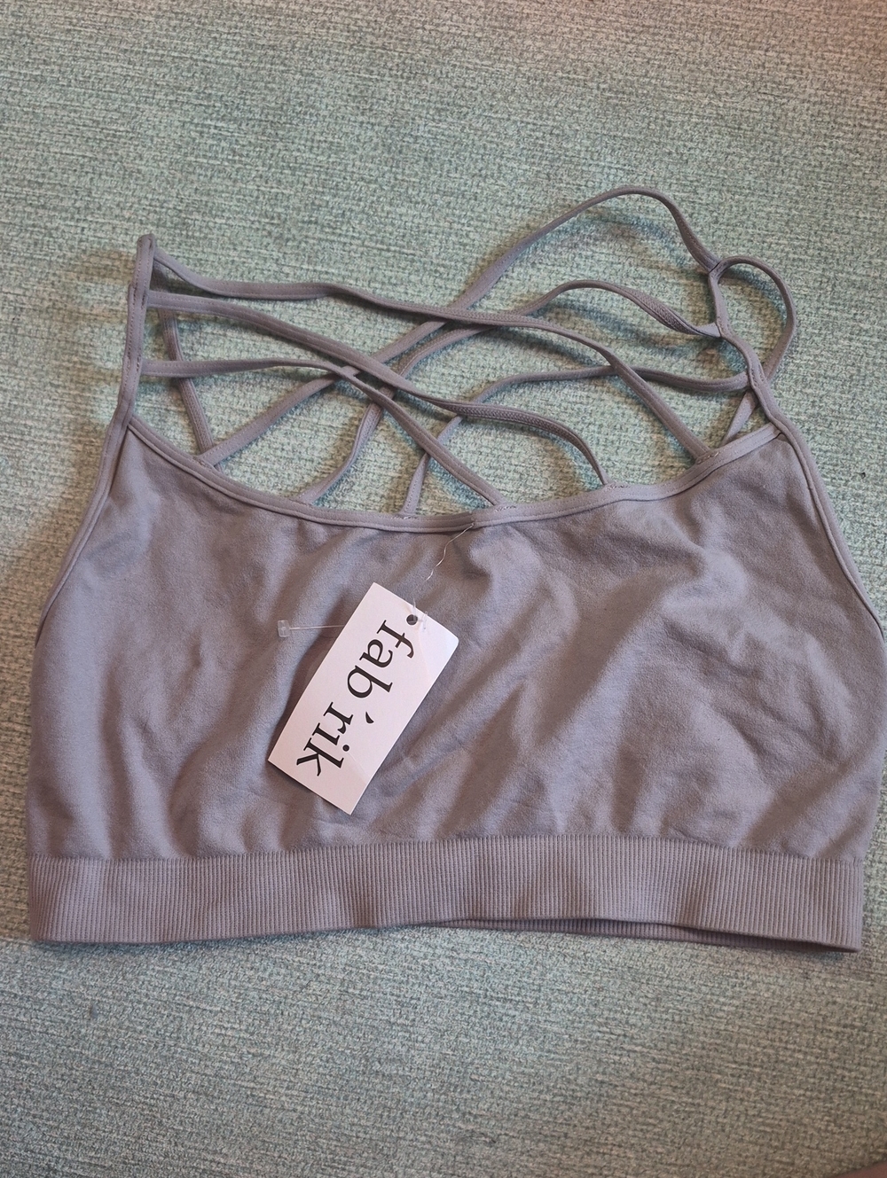 fab'rik Mauve Strappy Wireless Sports Bralette